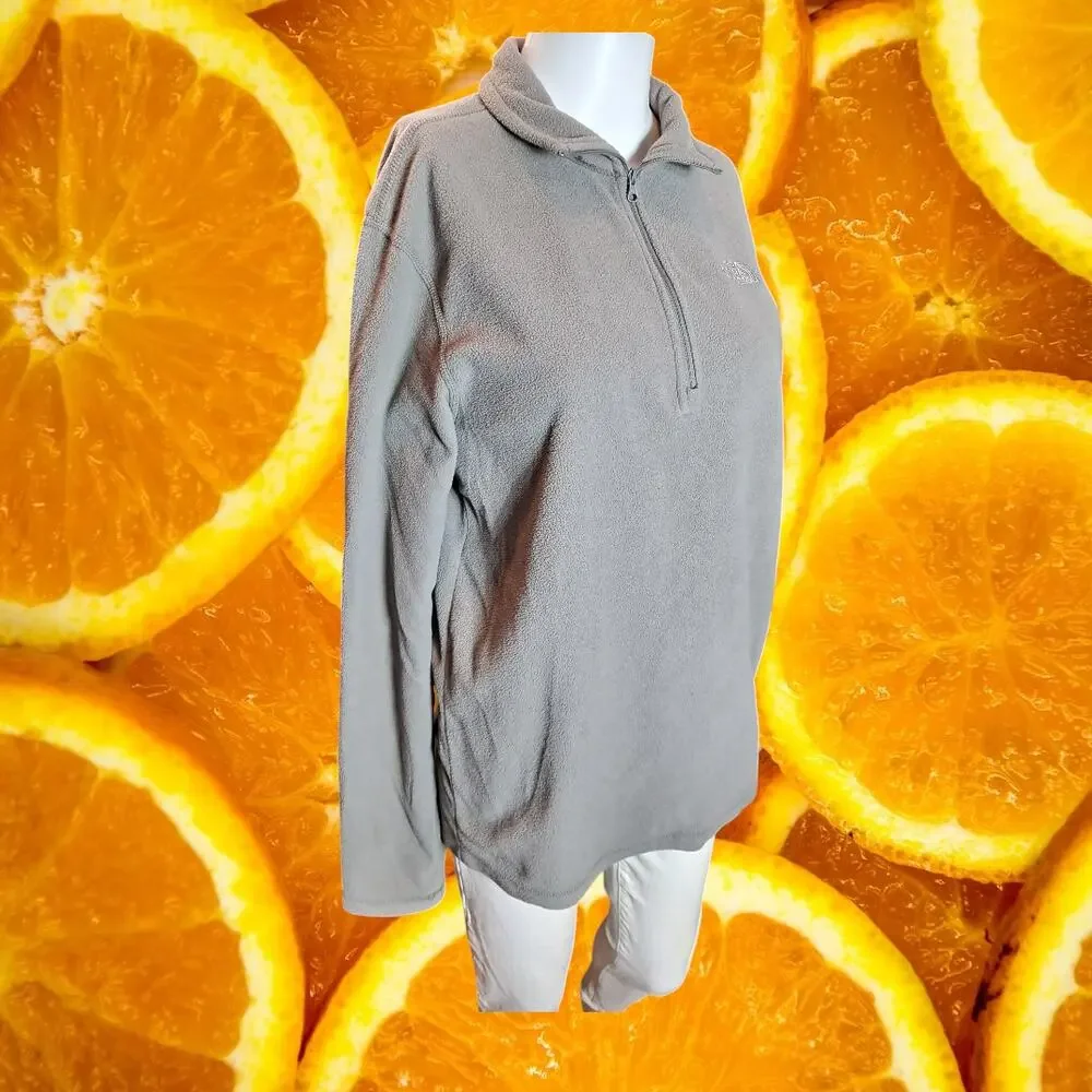 The North Face Men's Grey Glacier 1/4‎ Zip Fleece Pullover Sweatshirt Size S